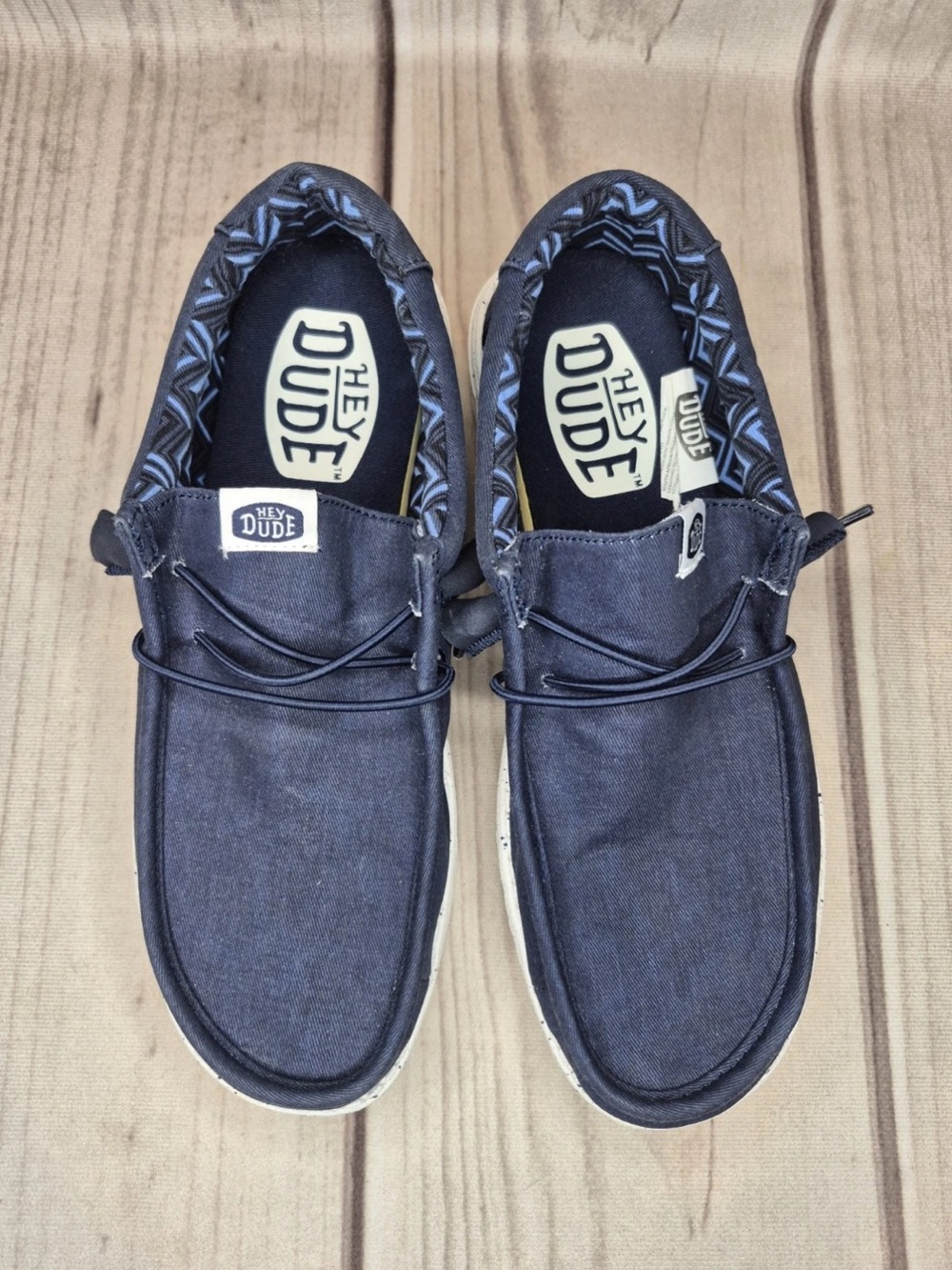 Hey Dude Men's Size 8 Wally Canvas Navy Casual Slip-On Comfort Shoes - Picture 6 of 11